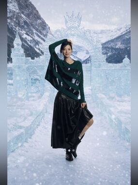 ⛄️RARE⛄️ Cashmere Anthropologie NWT Maeve Cashmere Sequin Sweater size S.